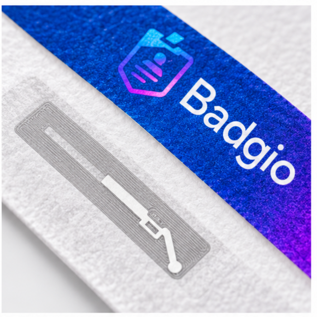 Custom UHF RFID Tyvek wristband, close-up detail view