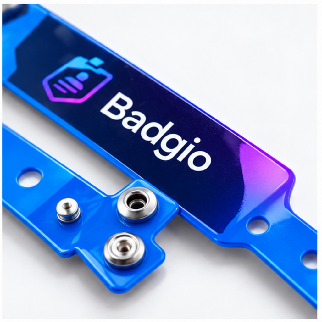 Custom PVC vinyl wristband, close-up detail view