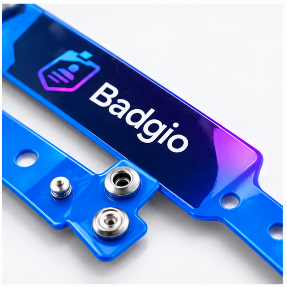 Custom PVC vinyl wristband, close-up detail view