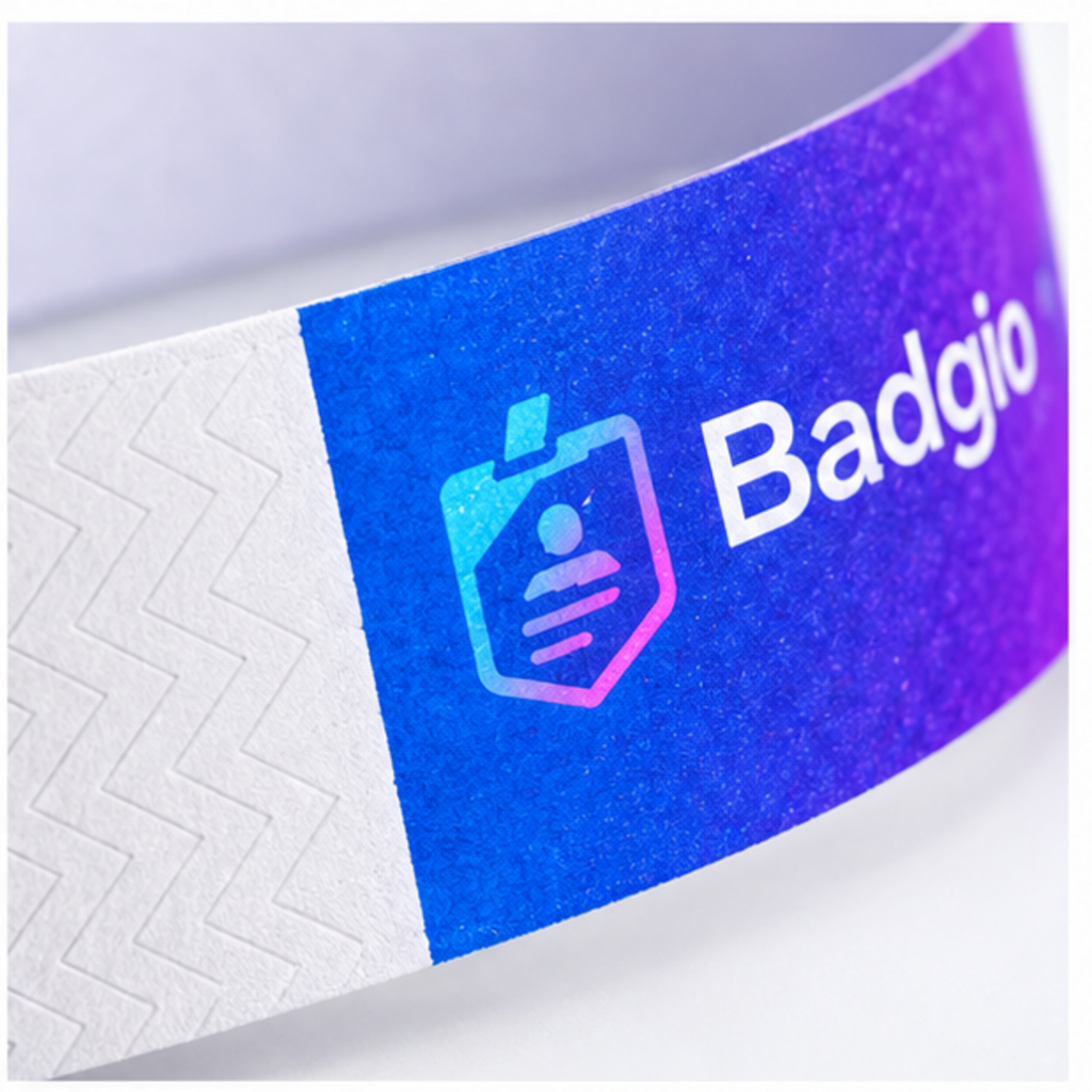 Custom PP wristband, close-up detail view