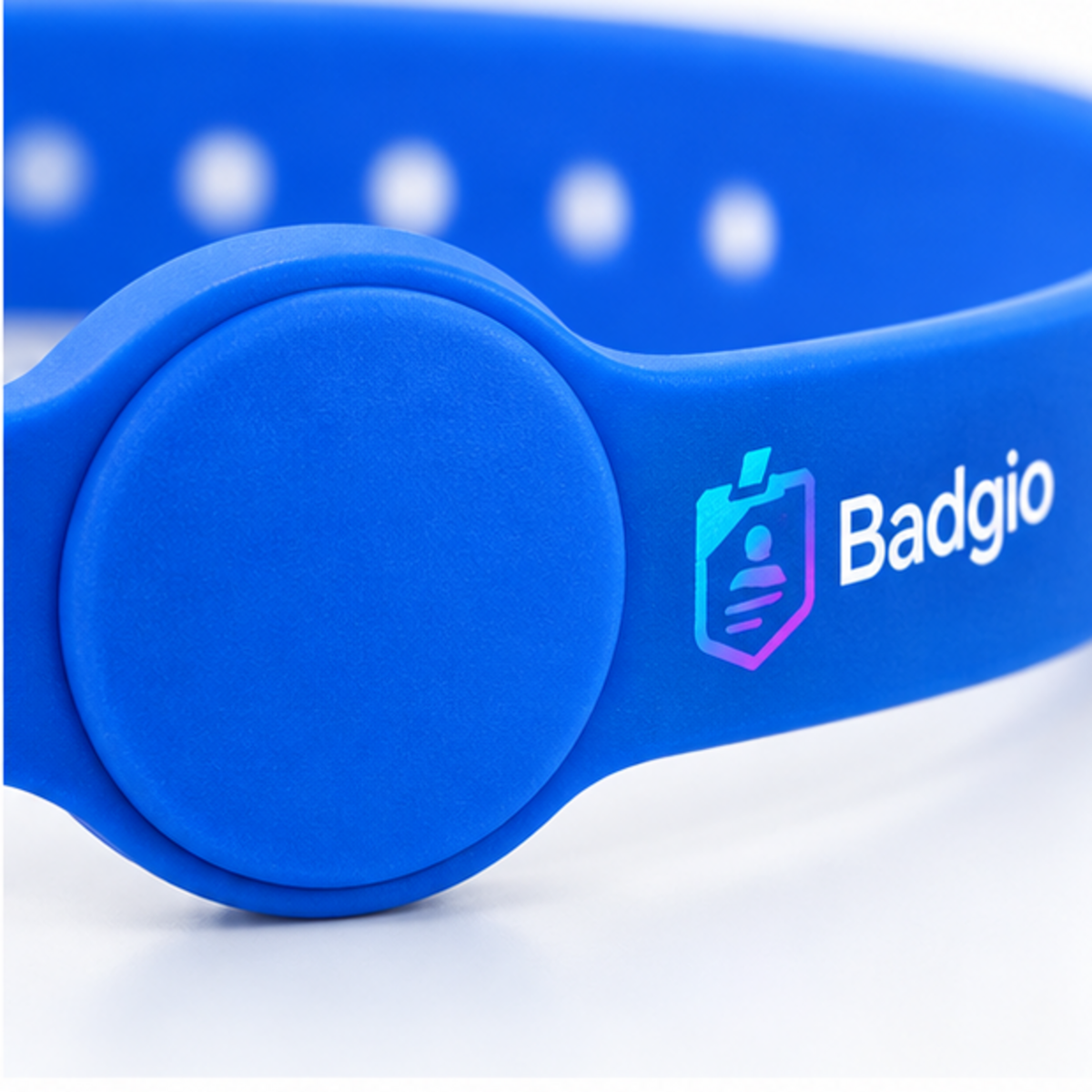Custom rubber RFID wristband, close-up detail view