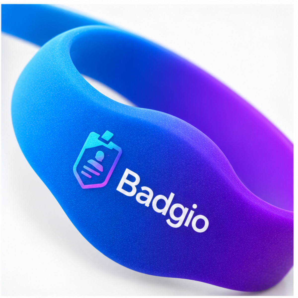 Custom silicone RFID wristband, close-up detail view