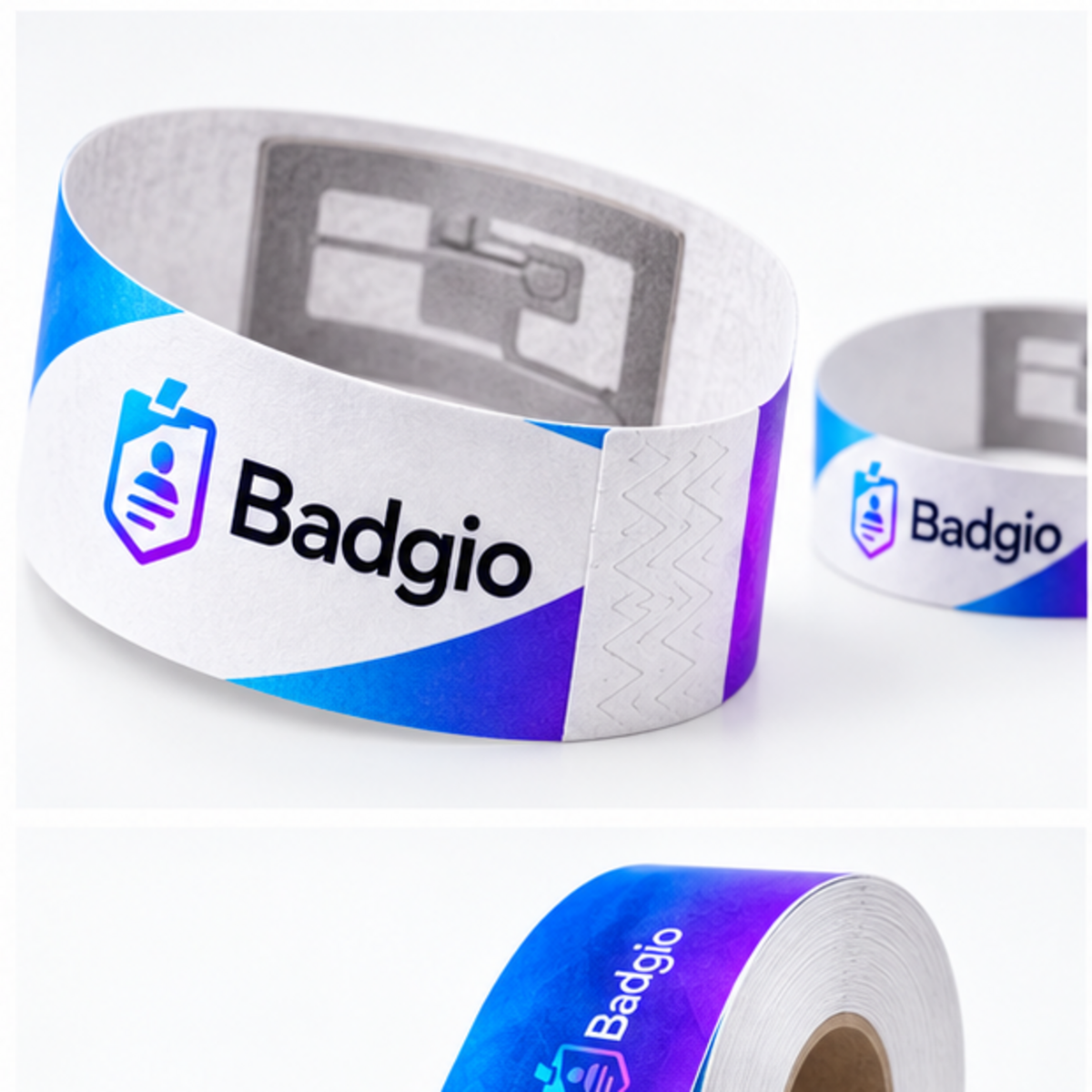 Custom thermal paper wristband, feature highlight view