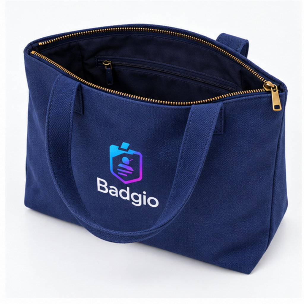 Custom cotton zipper tote bag, feature highlight view