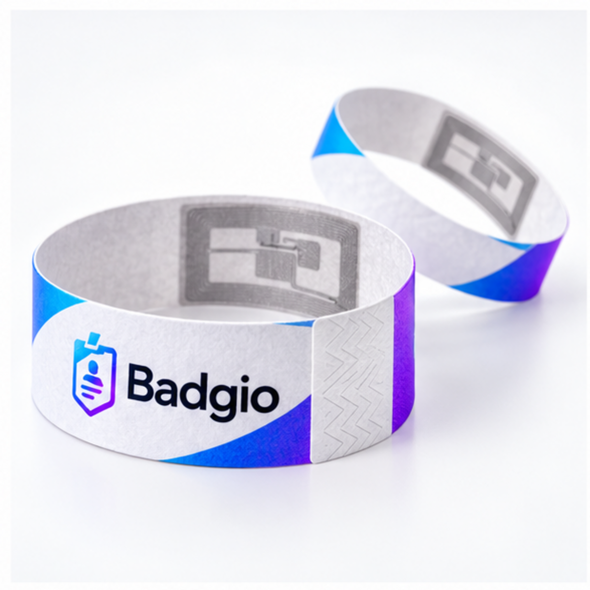 Custom UHF RFID Tyvek wristband, feature highlight view