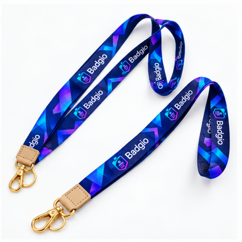 Custom crossbody keychain lanyard, feature highlight view