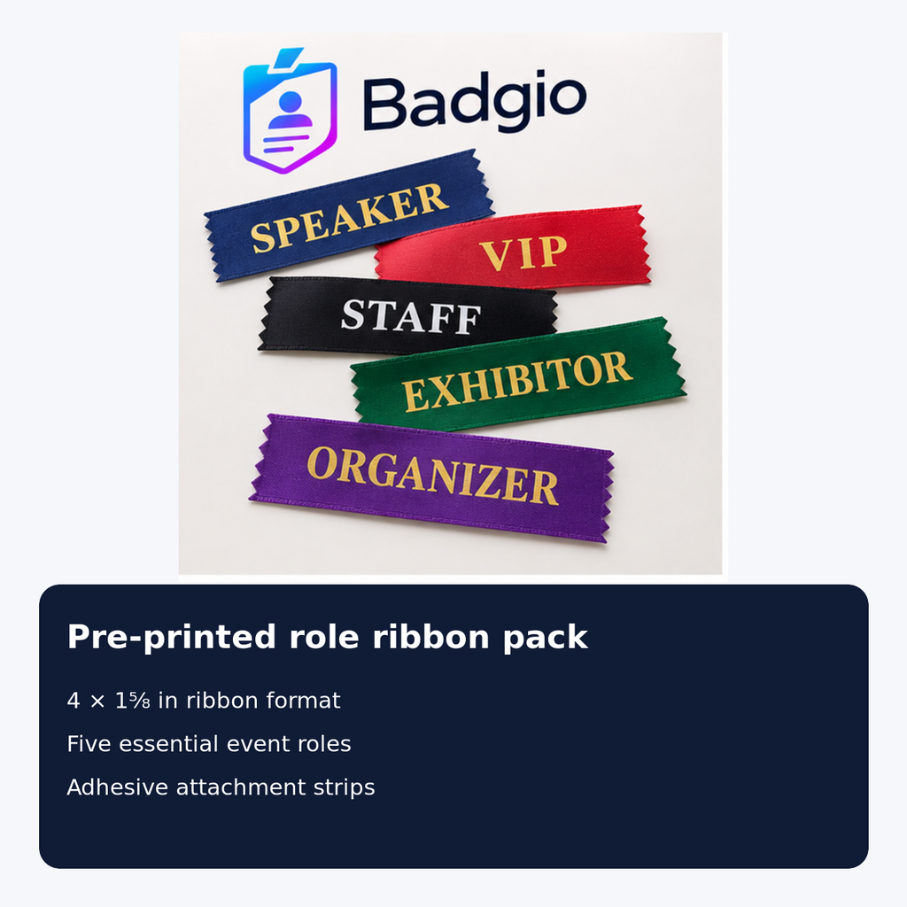 Size and specification reference for the essential role ribbon pack